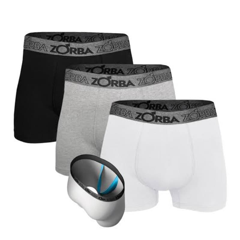 Kit 3 Cuecas Boxer Zorba Suporte Anatômico Algodão 667