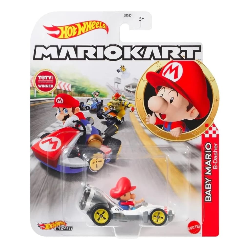 Carrinho Mario Kart Hot Wheels - Baby Mario - B-Dasher