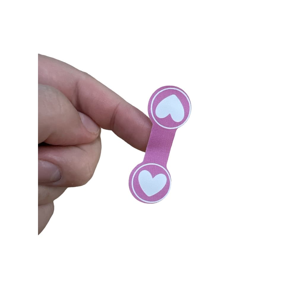 100 Lacres Adesivos Para Sacolas Pequena (mini Coração Rosa)
