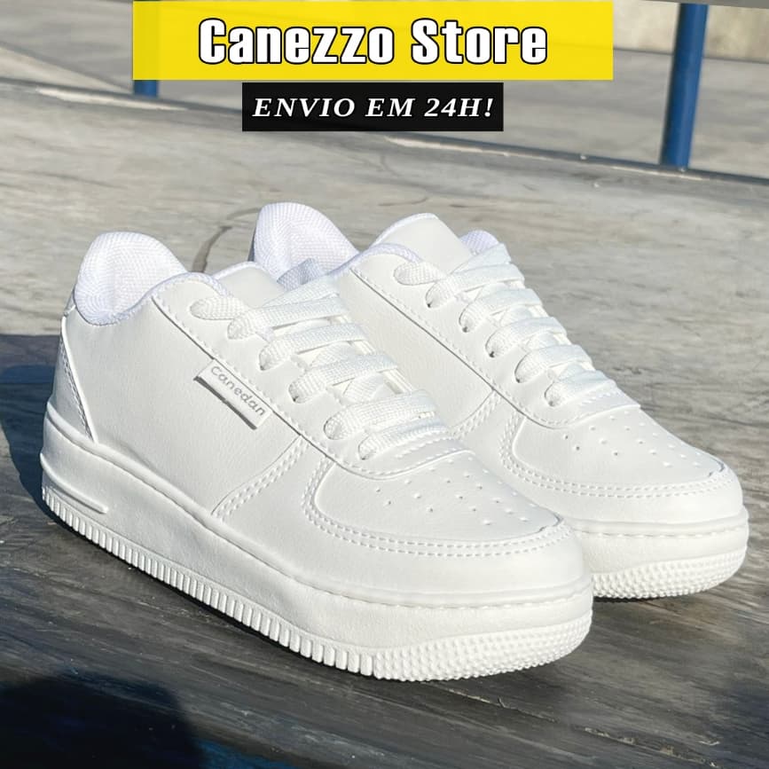 Tênis Feminino Casual Branco Ideal Academia sapato confortável estiloso