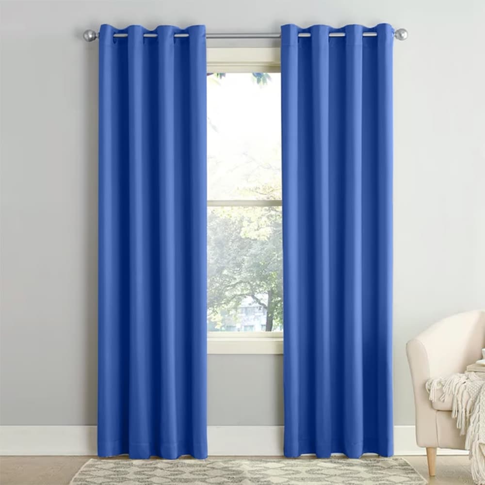Cortina Sala e Quarto Lisa Azul Bic - 300x280 / 300x250 / 300x230