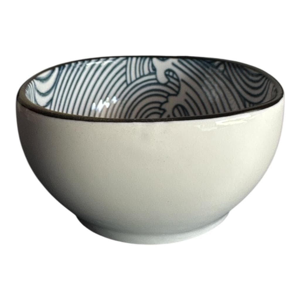 Mini Bolw De Porcelana 250ml Branco e Azul