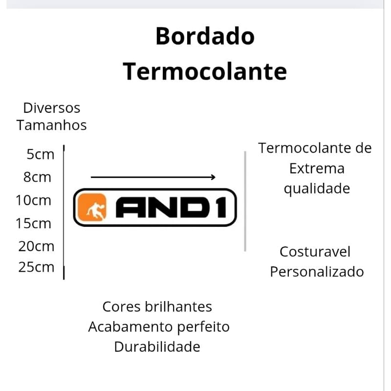 Patch Bordado AND1 Basquetebol Termocolante