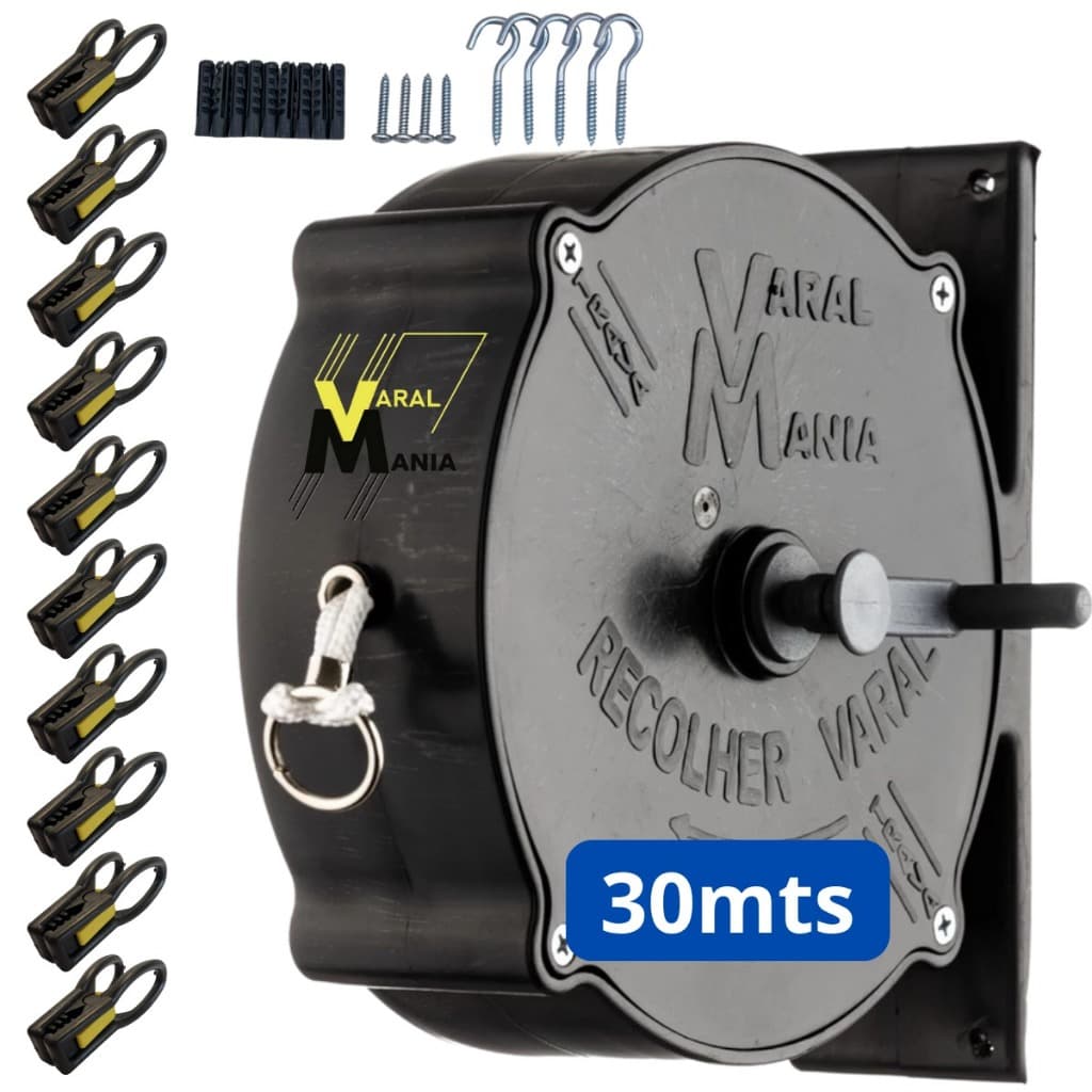 Varal de Roupas Retrátil 30 Metros Corda Resistente Forte