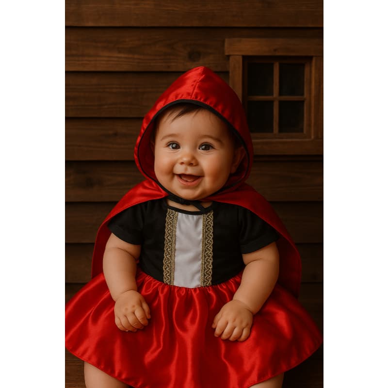 BODY FANTASIA TEMATICO  INFANTIL BEBÊ LUXO CHAPEUZINHO VERMELHO PARA MENINAS MESVERÁRIOS FESTAS CARNAVAL