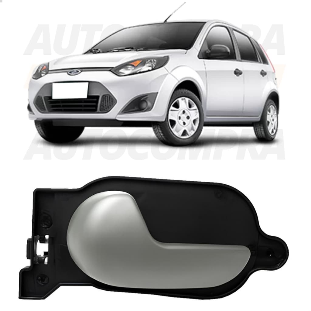 Maçaneta Interna Porta Dianteira ou Traseira Ford Fiesta 2002 a 2014 Cinza