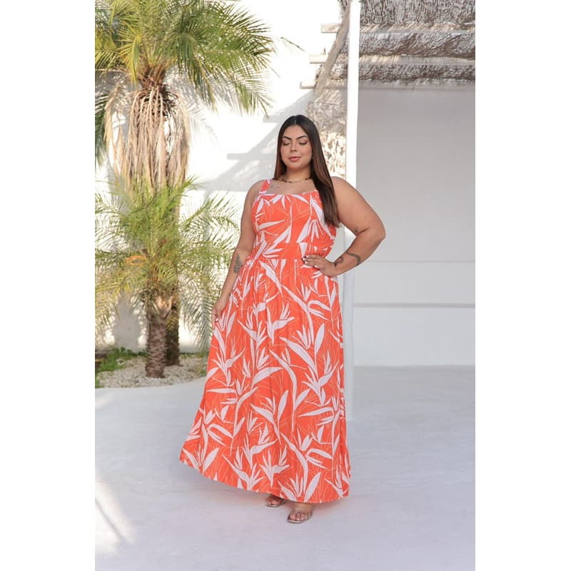 Vestido longo feminino Plus Size moda feminina tendência verão