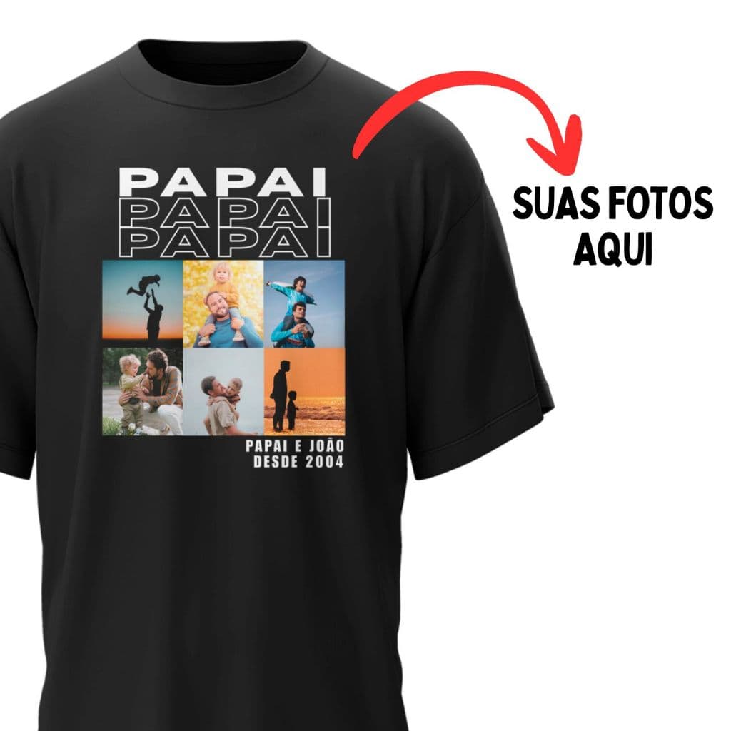 Camiseta Personalizada Dias Dos Pais Camisa Casual Personalizada 100% Algodão
