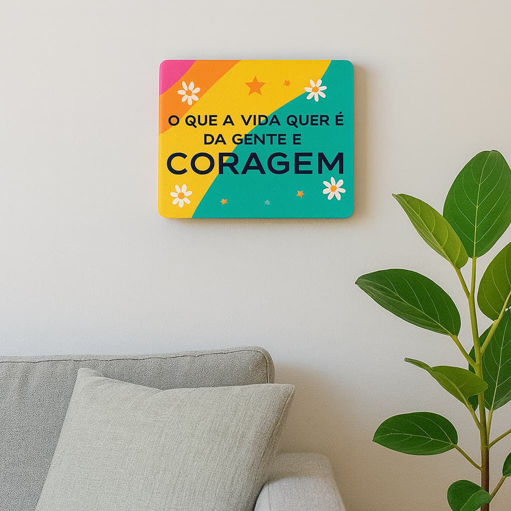 Quadro Colorido Em Madeira Moderno Sala De Estar Impresso Uv