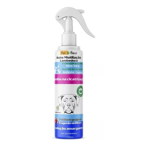 Spray Anti Mutilação Lambedura Cicatrizante Pet Natural Cães Gatos - Extrato Naturais (Aloe Vera/Cravo)