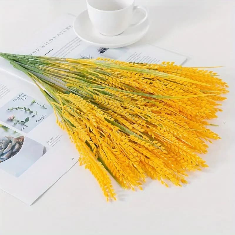 Espiga Artificial de Plantas 40cm Arroz Com Orelhas De Trigo Artificiais Ramo De Planta - ZH801672