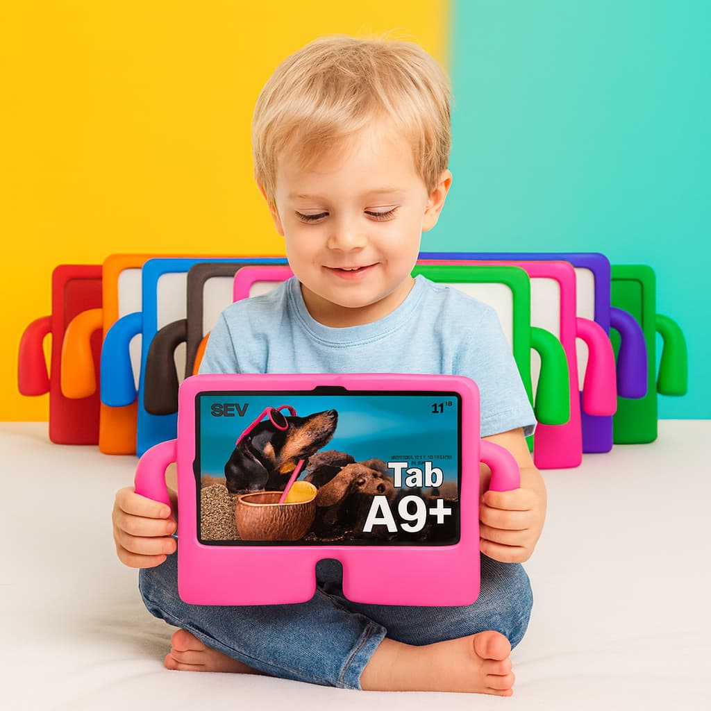 Capa Mãozinha Maleta Para Tablet Galaxy Tab A9+ 11'' X210 X215 - Capinha Anti Impacto Infantil