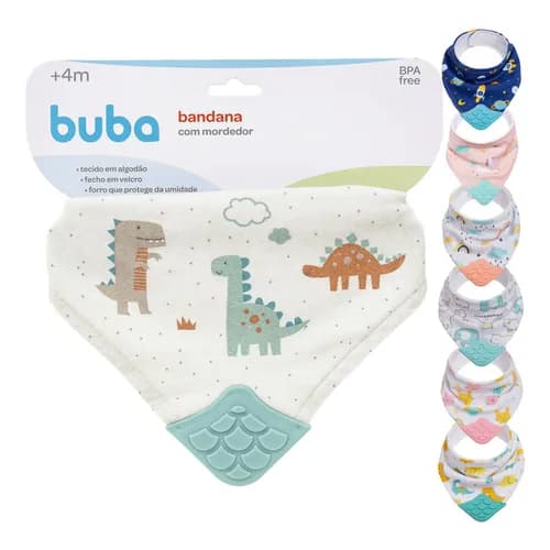 Bandana Babador com Mordedor em Borracha Buba em Algodão forro