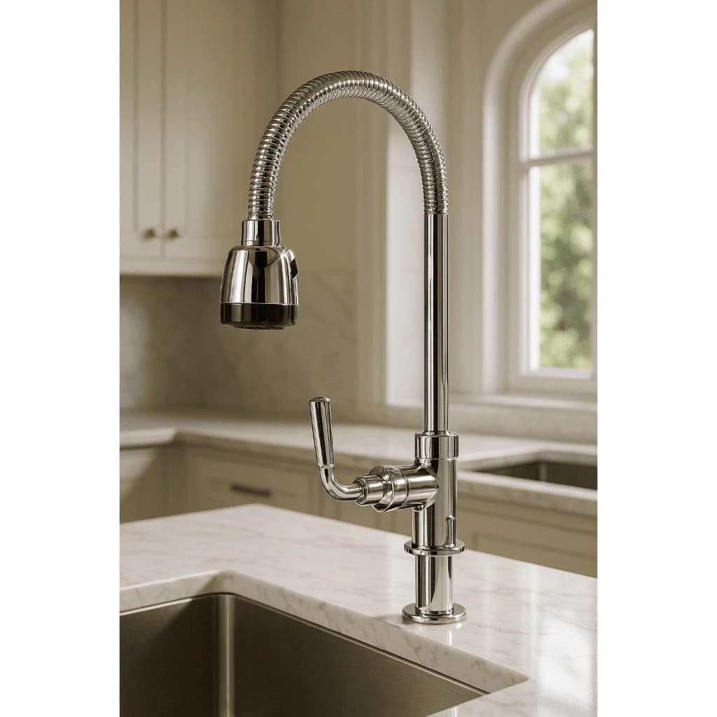 💧 Torneira Gourmet Flexível Inox 1/2" 💎 Mesa com Ducha Moderna e Resistente 🧼 Bico Flexível