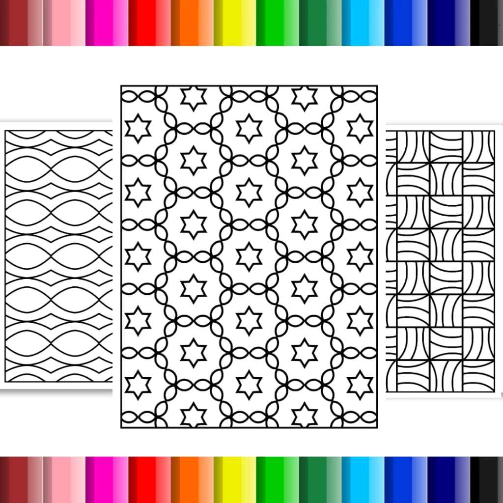 Desenhos para colorir formas Geometricas Relaxante - 40 folhas soltas A4