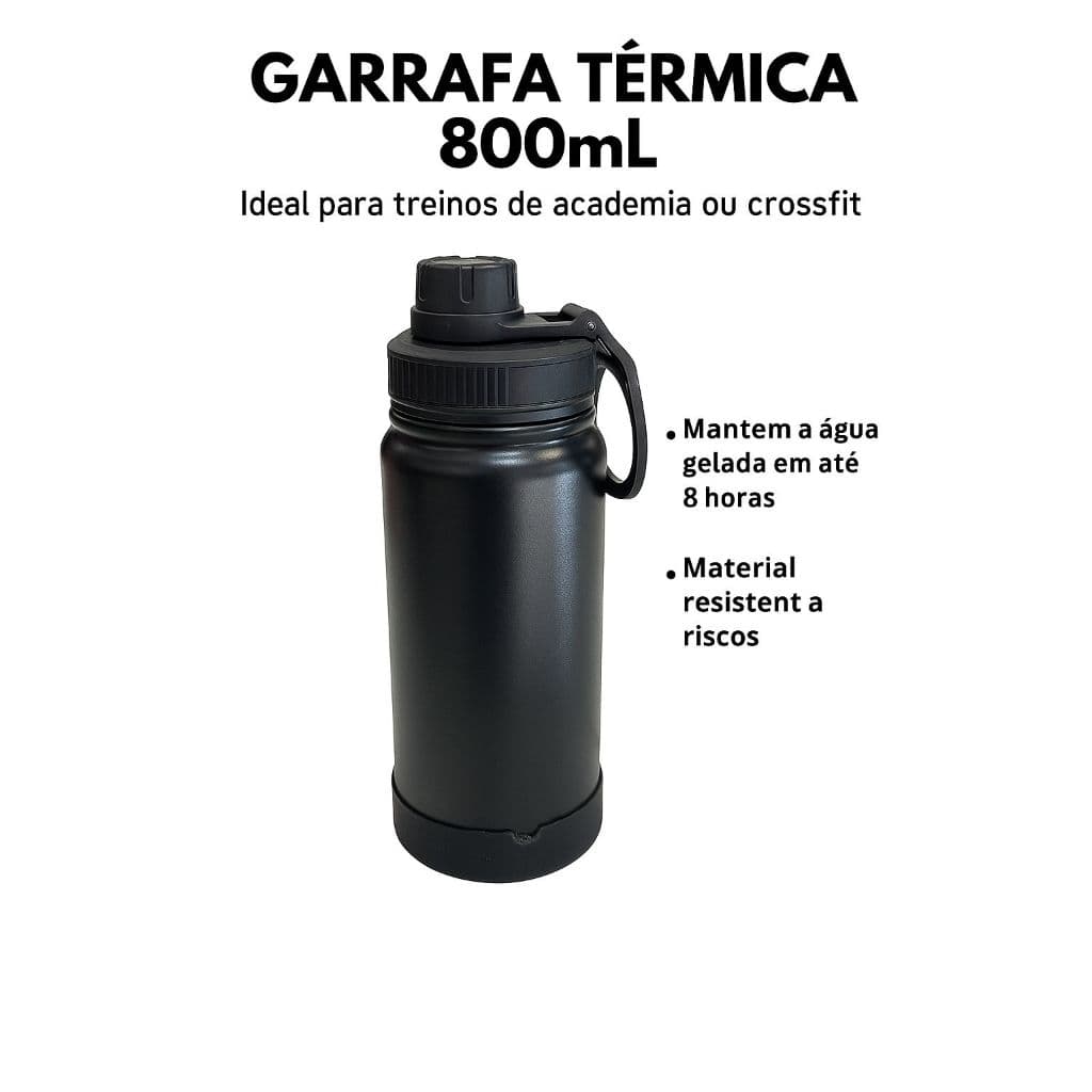 Garrafa térmica 800ml personalizada a laser com sua logo ou nome