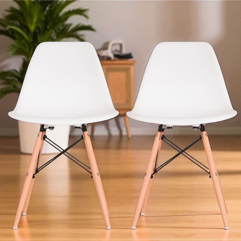 1 ou 2 Cadeiras Eames Design Luxo Preta e Branca Para Casa ou Escritório