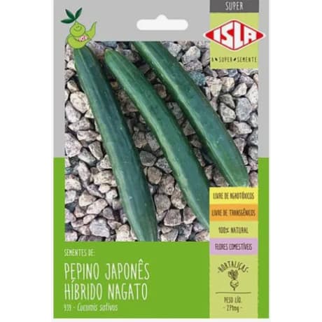 Sementes De Pepino Híbrido Japonês Nagato Isla Super 271mg