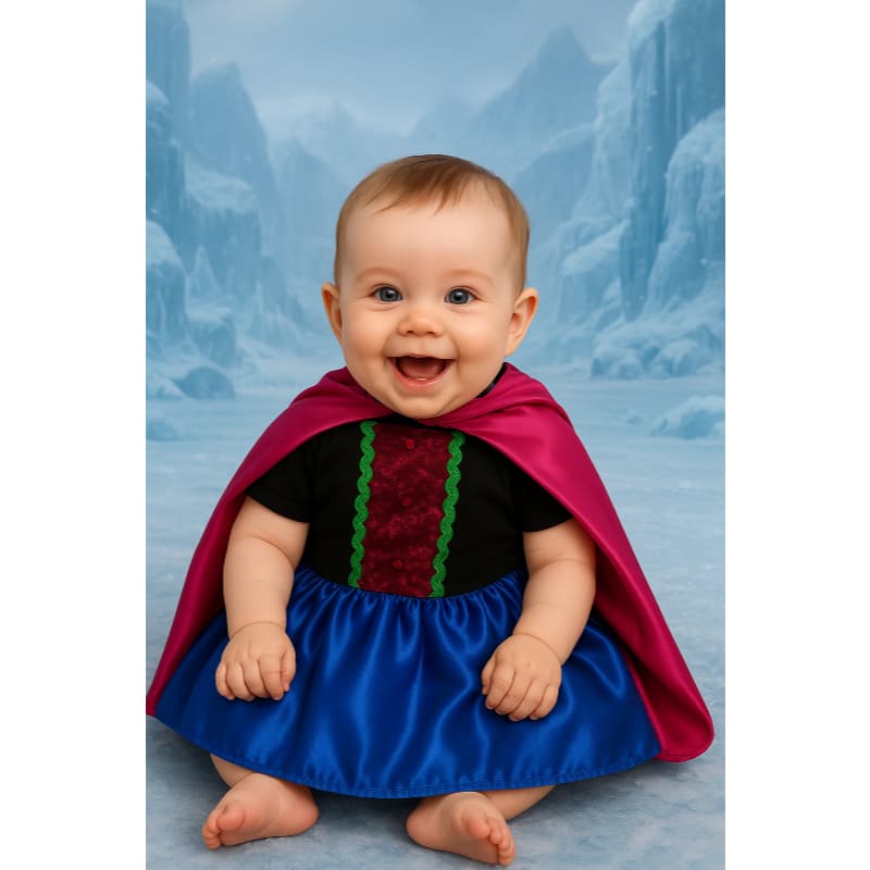 BODY FANTASIA TEMATICO  INFANTIL BEBÊ LUXO ANNA IRMA ELSA FROZEN MENINAS MESVERÁRIOS FESTAS CARNAVAL