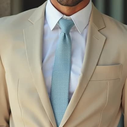 Gravata masculina  Azul bebê Serenity Fosca (Tecido Oxford) - Kit de 10 a 14 unidades A pronta