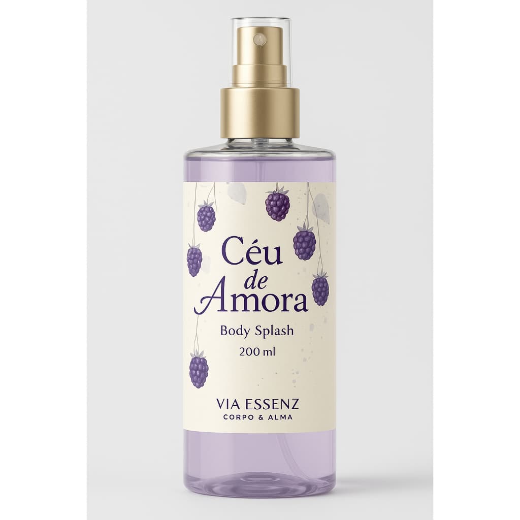 Body Splash Céu de Amora 200ml – Fragrância Frutada, Leve e Sofisticada | Via Essenz
