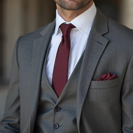 Gravata masculina Bordô Fosca (Tecido Oxford) - Kit de 10 a 14 unidades (A pronta entrega)