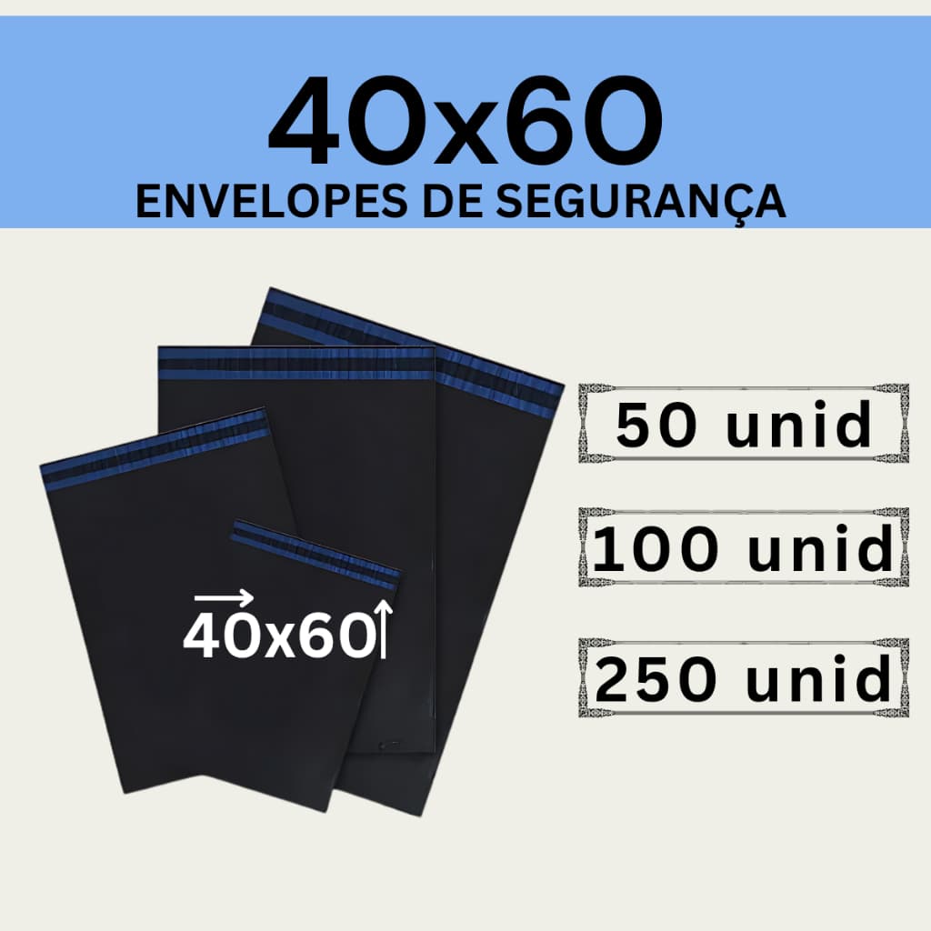 Envelope Segurança 40x60 Embalagem De Envio 50, 100 e 250 unidades