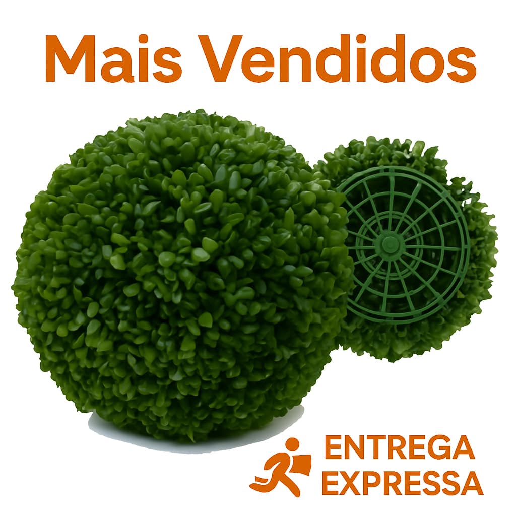 Kit 2 Buchinho Artificial 18 ou 23 Cm Verde Bola De Grama Topiaria