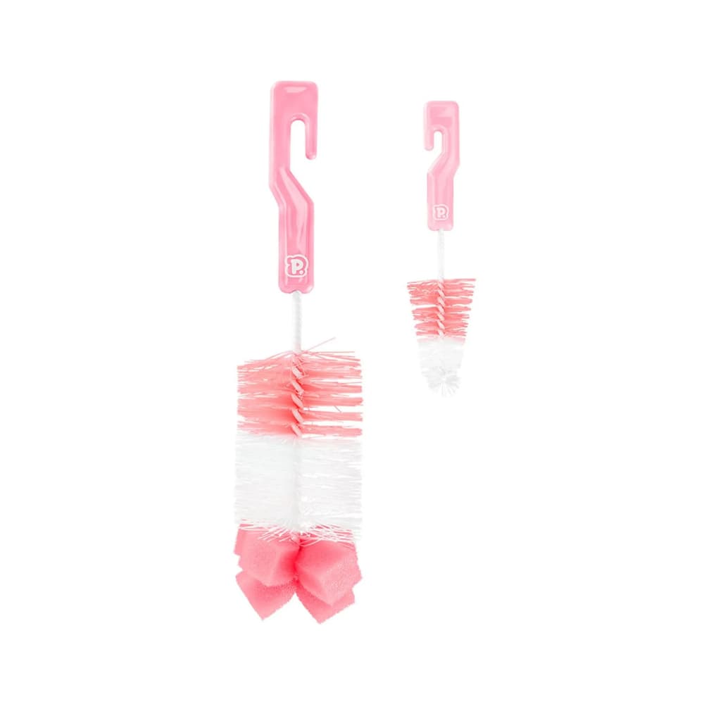 Kit Escova Para Lavar Mamadeira Pimpolho Cor Rosa