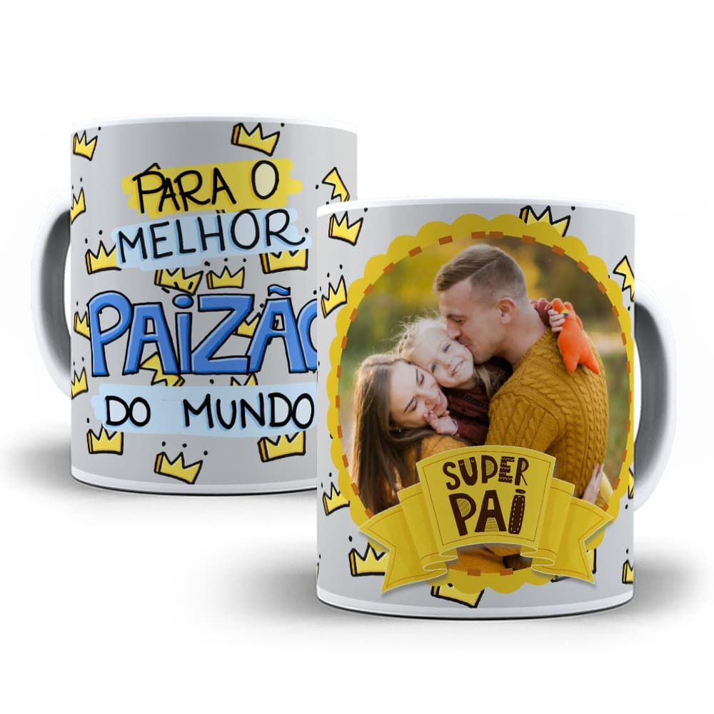 caneca dia dos pais personalizada com foto porcelana 325ml