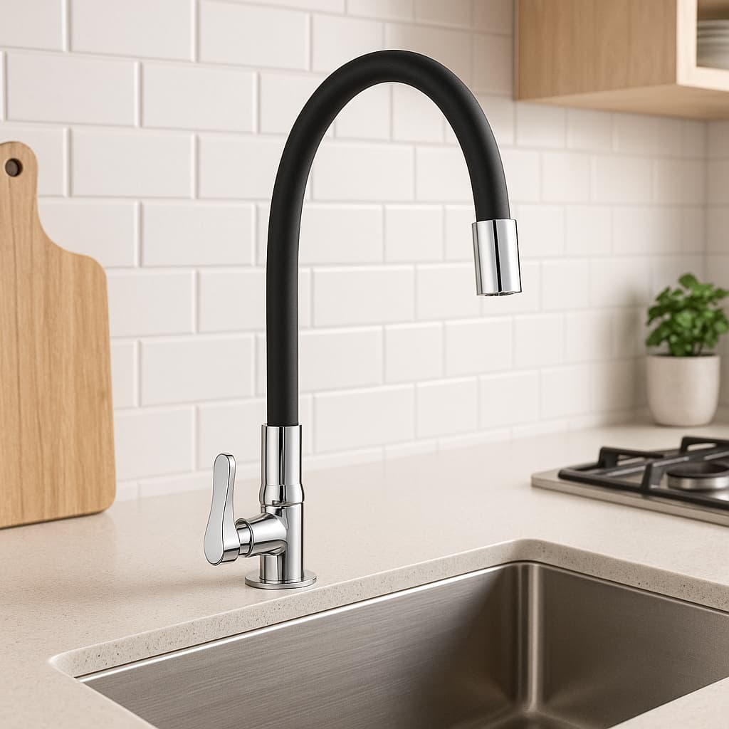 Torneira Mesa Cozinha Lorenzetti Flexível Preta Bica Alta 1177 B27 Original