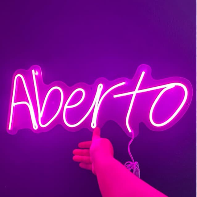 Placa de Led Luminoso em Neon alto brilho ABERTO Loja, Escritório, Restaurante, Salão