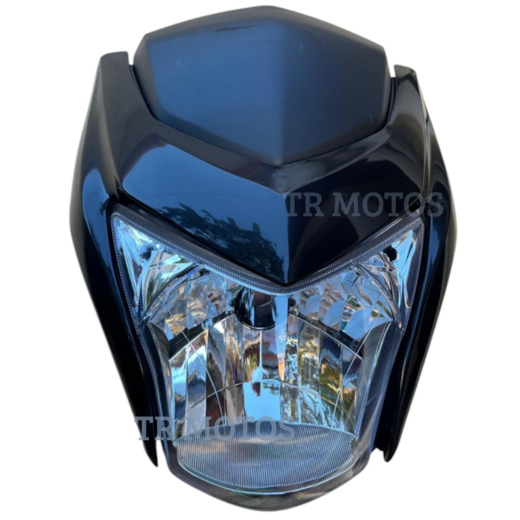 Frente Farol Completo Moto Nxr Bros 160 2015 A 2021 Preta Bloco Aranha E Carenagem