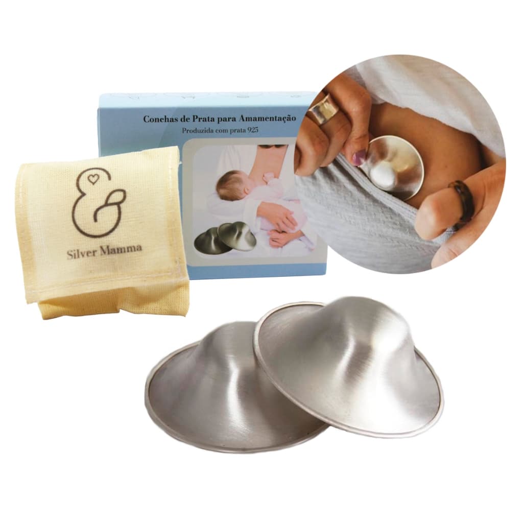 Concha Amamentação Protetor Para Seios Mamilo Cicatrização De Fissuras Amamentação - Silver Mamma
