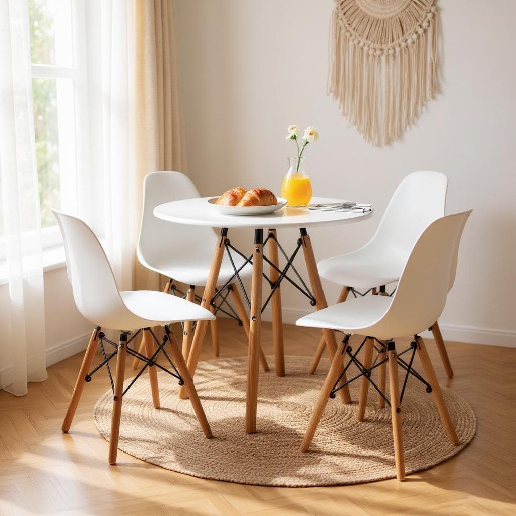 Cadeira Eames Eiffel – Kit 4 Peças com Pés de Madeira, Conforto e Qualidade Garantida