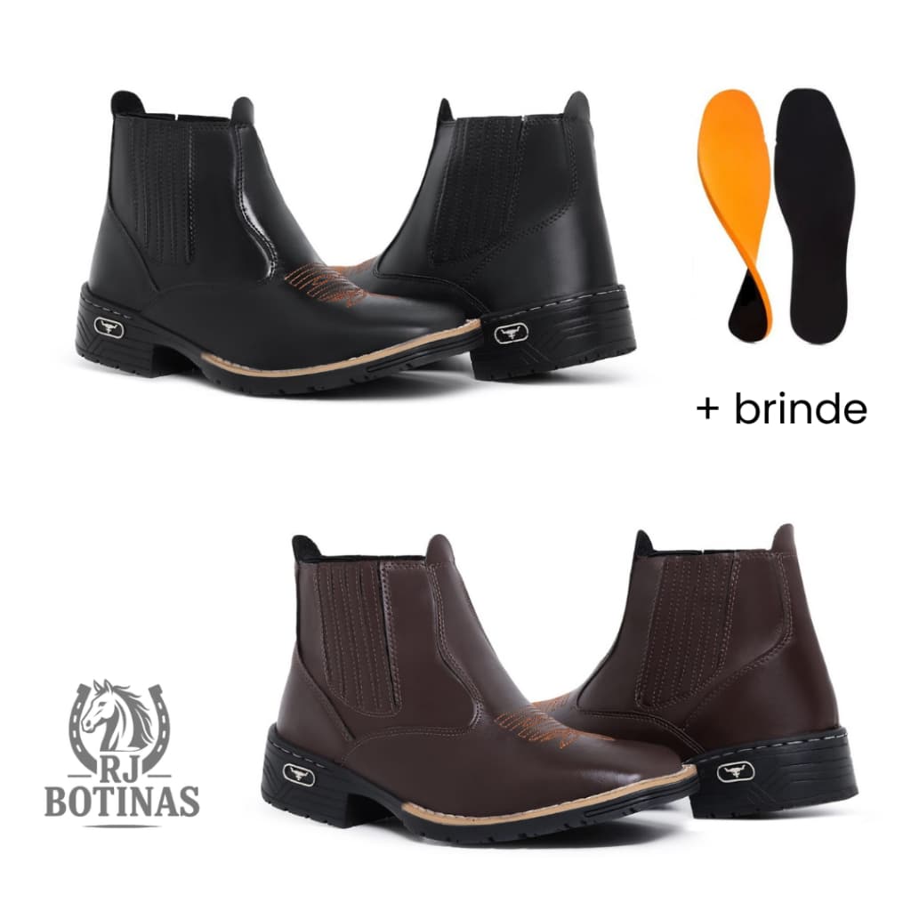 Botina Texana No Sintético Premium - Masculino e Feminina (+ Brinde)