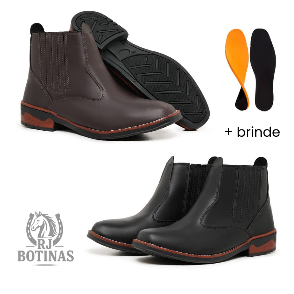 Botina Rodeio Country Tradicional – Estilo Sertanejo em Couro Ecológico (+ Brinde)