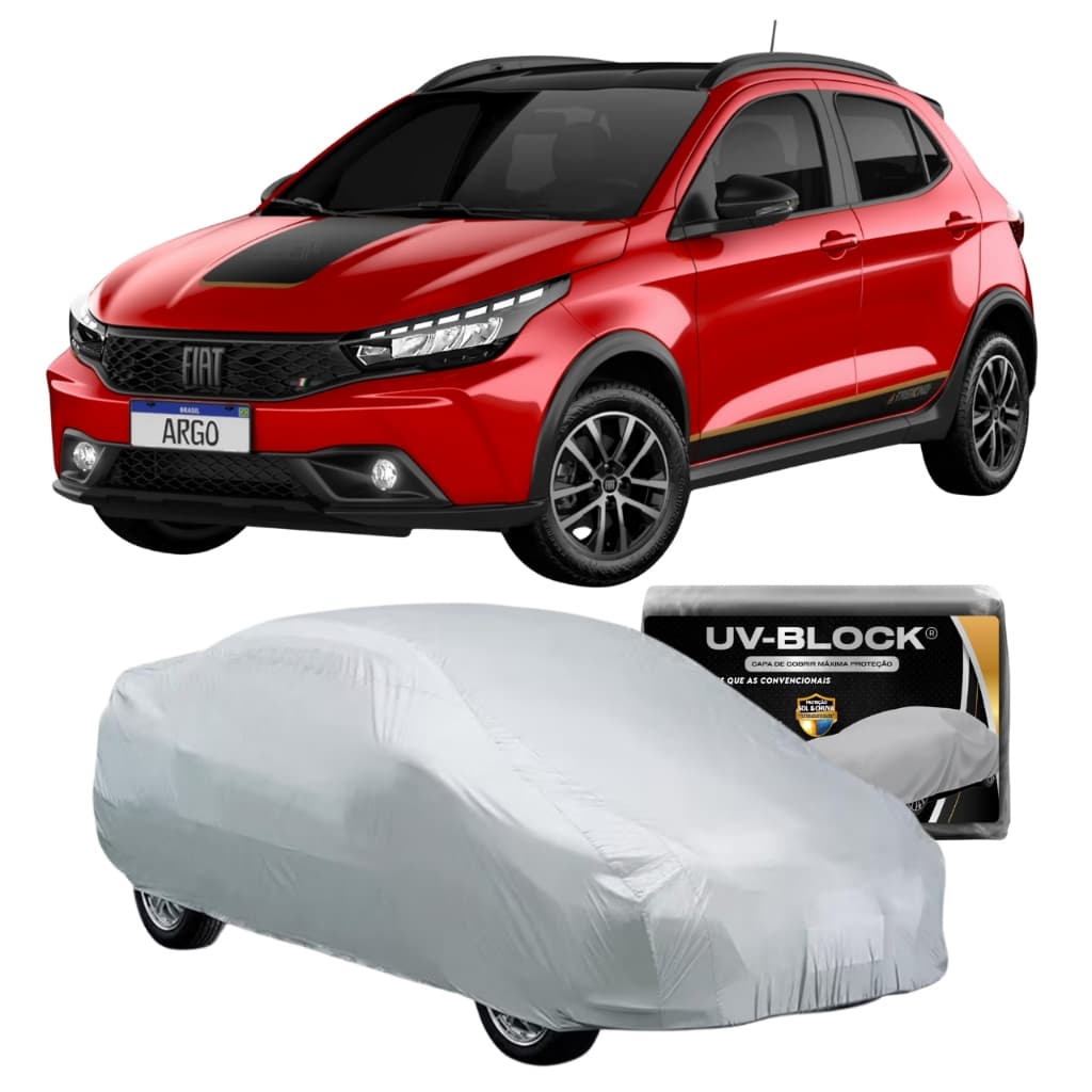 Capa Cobrir Carro Veículo Fiat Argo Lona Impermeável Proteção Sol Chuva Poeira UV BLOCK
