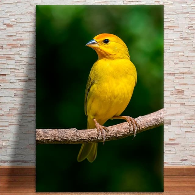 Quadro Decorativo Canarinho da Terra Passarinho Ave Natureza MDF 3mm