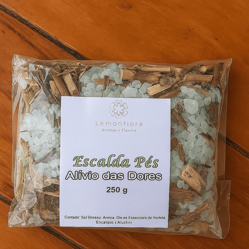 Escalda Pés Aromaterapia Conforto e Alívio das Dores 250g |  Arnica e Óleos Essenciais de Hortelã, Melaleuca e Eucalipto