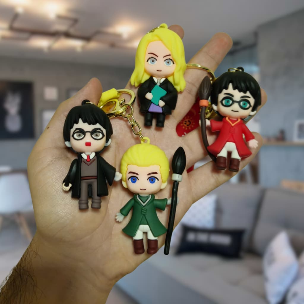 Chaveiro Harry Potter Cartoon 3D Emborrachado Filmes Coleção Lembranças