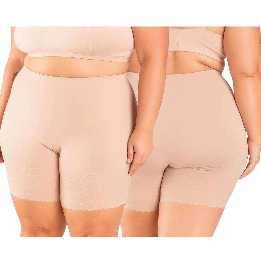 Kit 2 Short Anagua Plus Size Segunda Pele Feminino Com Renda Não Marca Usar De Baixo De Roupas