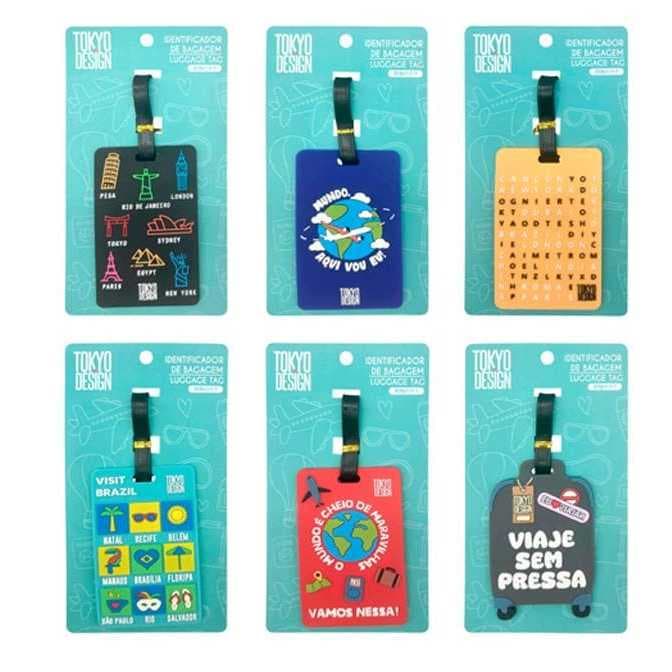 Kit 6 Tag Identificador de Bagagem Mala Viagem Mochila