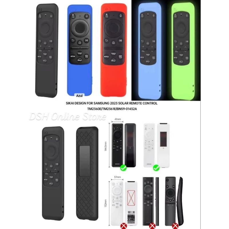 Capa de Silicone para Controle TV Samsung Solar Control "ATENÇÃO TAMANHO DO CONTROLE" A14.4cm/C4.1cm