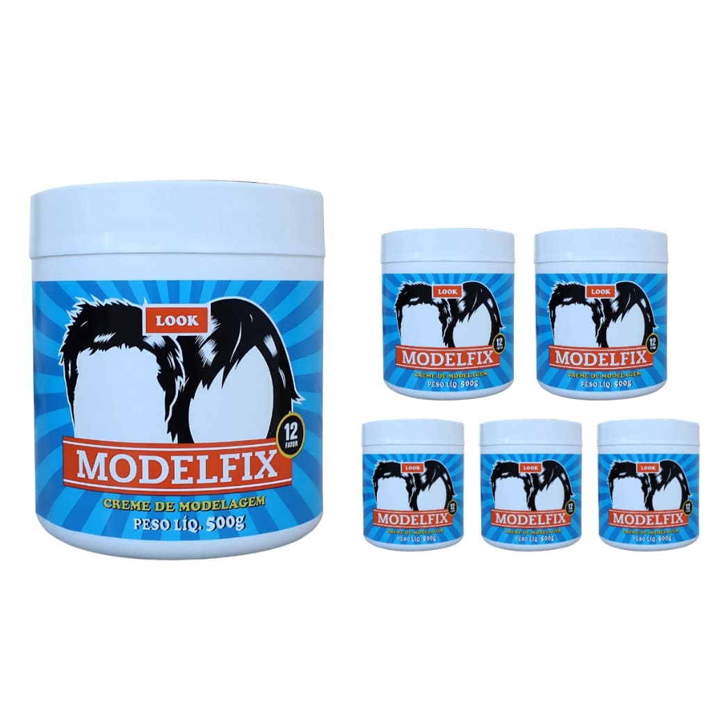 Creme Modelador Modelfix Look 500g Fixação  Estilo Kit 1/3/6 Masculino
