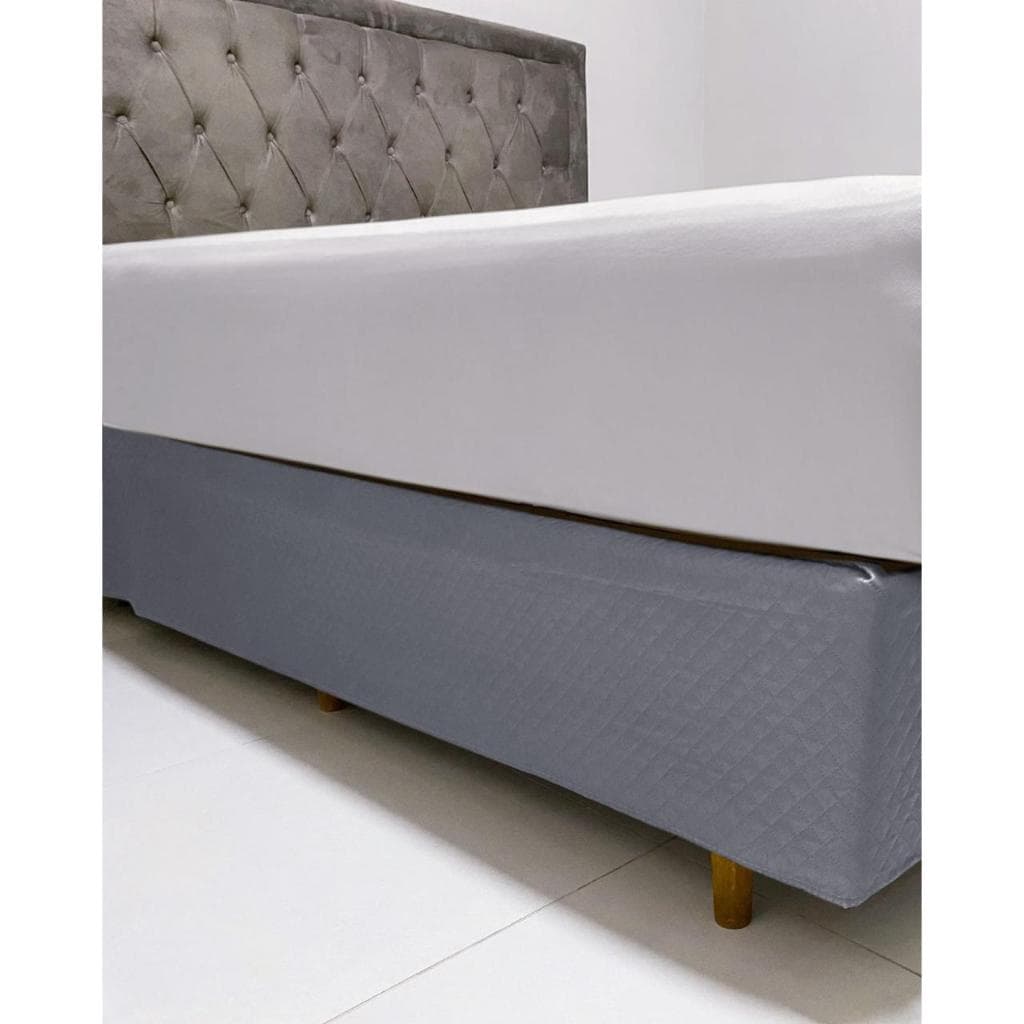Saia Para Cama Box Solteiro Casal Queen King Microfibra Matelado Ultrassônico com Elastico