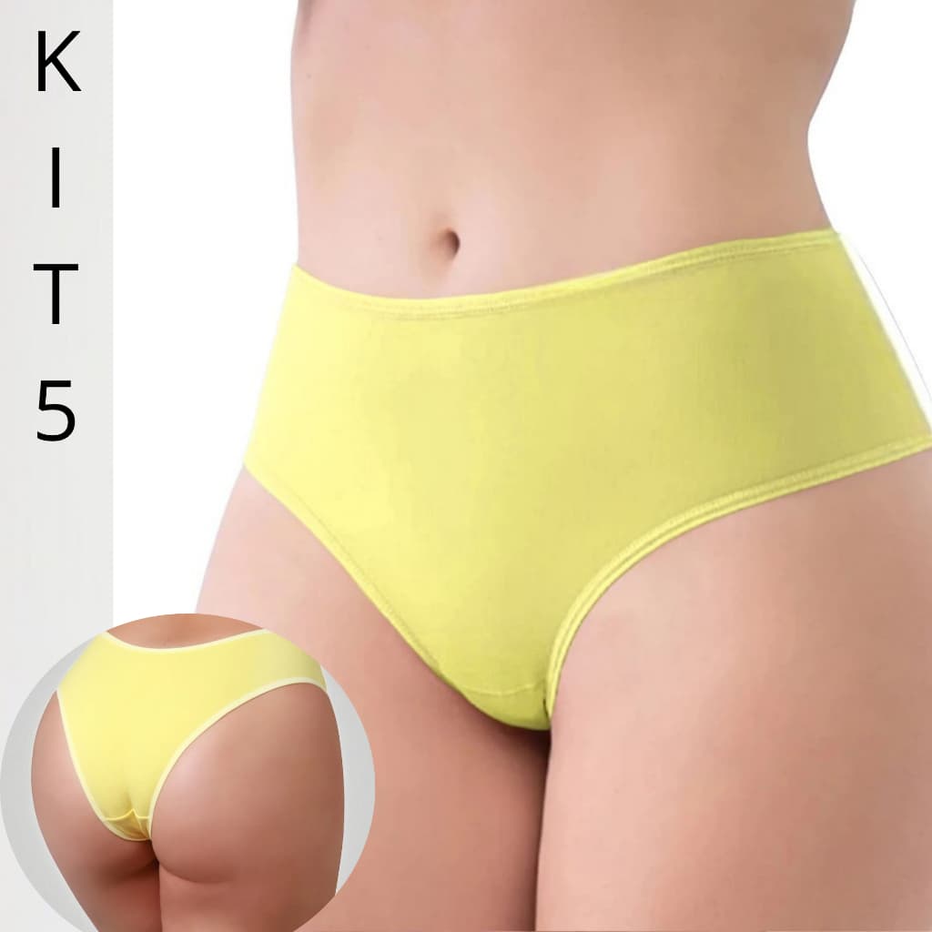 Kit de Calcinhas Básicas Lateral Larga Kit calcinha 5 unidades Confortável Para Seu dia a dia Calcinha feminina