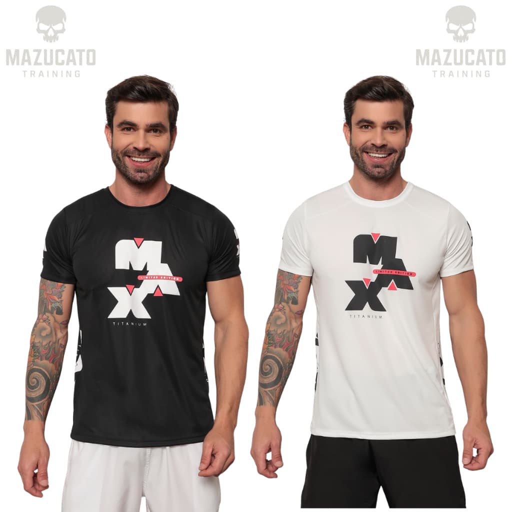 KIT 2 Camisetas Masculina Dry Fit MAX-TITANIUM Camisa Masculino Tecido Leve Anti-Odor Treino Gym