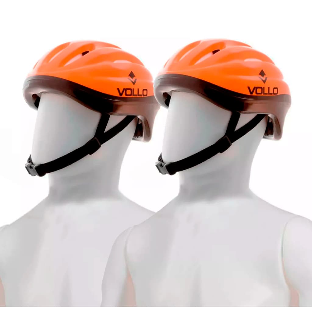 Kit 2 Capacetes Infantil Ciclismo Skate Patins Patinete Vollo (P LARANJA+ LARANJA)
