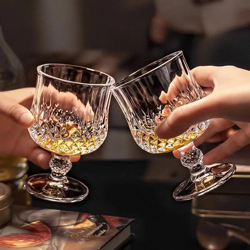 Jogo 6 Taças Luxor Vidro Transparente - Taça para Conhaque Drinks Coquetel Bebidas Bar e Presente
